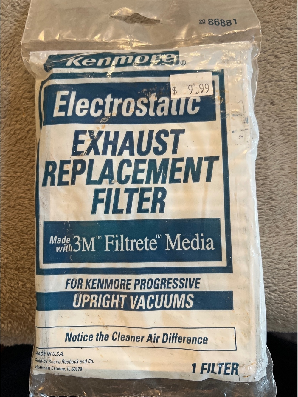 Kenmore Electrostatic Exhaust Replacement Filter for Upright Vacuums